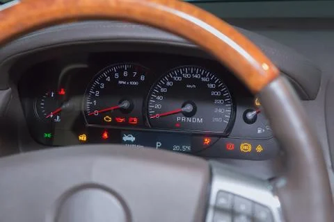 Speedometer on dashboard of car Stock Photos