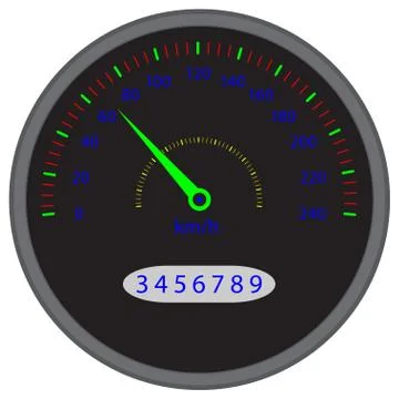 Speedometer dashboard device Stock Illustration