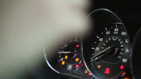 Speedometer on dashboard Stock Footage 146744956