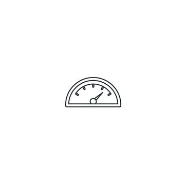 Speedometer dashboard gauge outline icon isolated on white background Stock Illustration