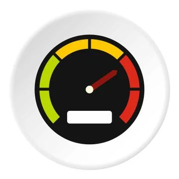 Speedometer dial icon, flat style Stock Illustration