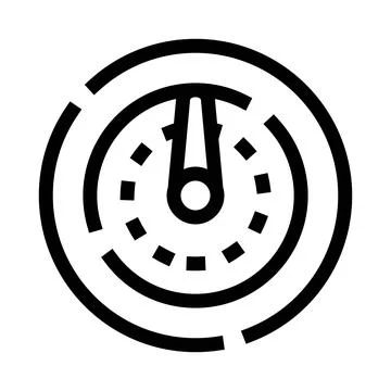 Speedometer dial icon measuring performance and progress Stock Illustration