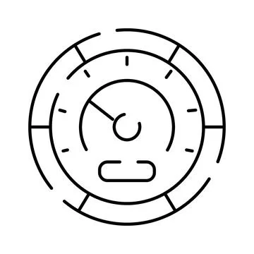 Speedometer dial icon measuring performance and progress Stock Illustration