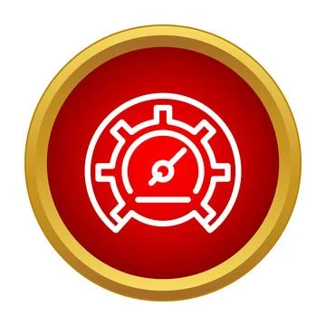 Speedometer dial icon showing performance measurement settings Illustrazione stock