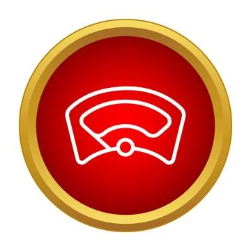 Speedometer dial indicating velocity on a red circle Stock Illustration