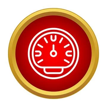 Speedometer dial measuring car speed performance icon Stock Illustration