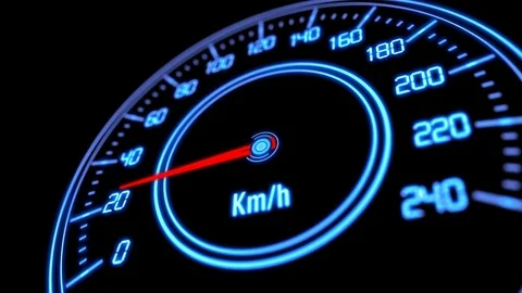Speedometer display, kmh Stock Footage 83444553