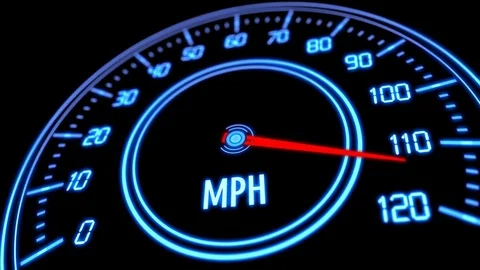 Speedometer display, MPH Stock Footage 83445928