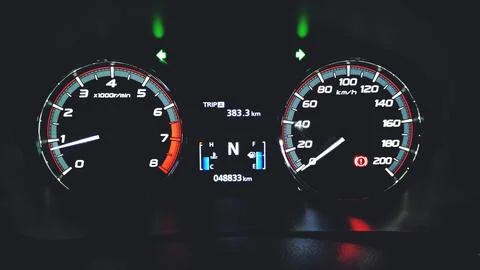 Speedometer display Stock Photos