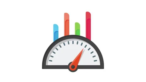 A speedometer displaying colorful bars, indicating various speed levels in .. Stock Footage 332479727
