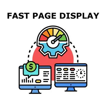 Speedometer displaying fast page display performance concept Stock Illustration