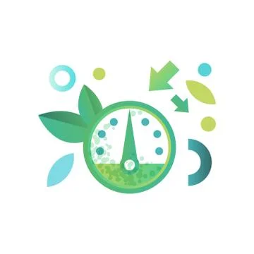 Speedometer, eco friendly technologies vector Illustration on a white background Stock Illustration