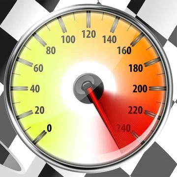 Speedometer with Flag 스톡 일러스트