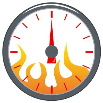 Speedometer with flame Stock-Illustration
