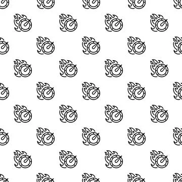 Speedometer with flame seamless vector pattern background 스톡 일러스트