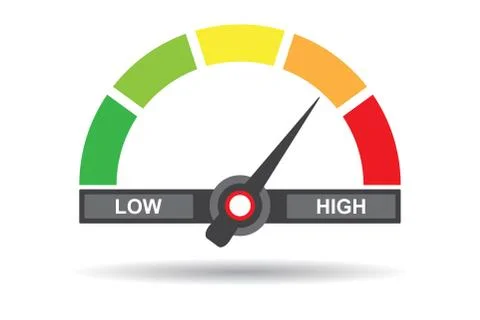 Speedometer flat icon. Sign colorful speedometer. Vector logo for web design Stock Illustration
