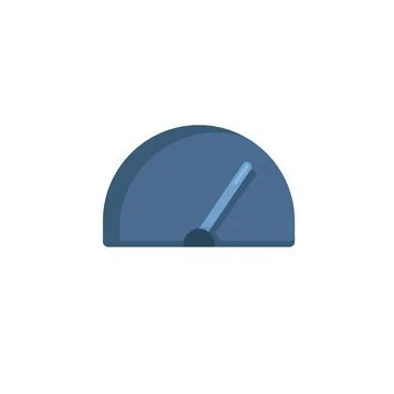Speedometer flat icon on white background Stock Illustration