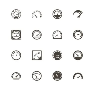 Speedometer - Flat Vector Icons Stock Illustration