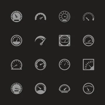 Speedometer - Flat Vector Icons Stock Illustration