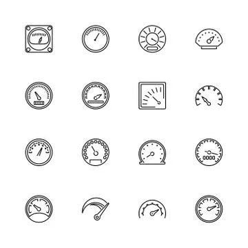 Speedometer - Flat Vector Icons Illustrazione stock