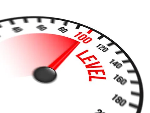 Speedometer Focused on a Hundred Level Stock Illustration