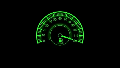 Speedometer with Fuel Gauge Animated, Speedometer Animation Displaying Rapi.. Video stock 311719396