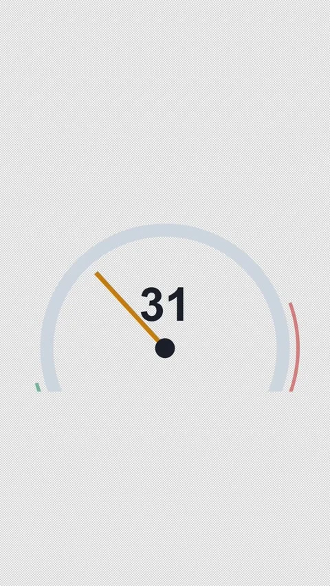 Speedometer Gauge 50 Amber 50 Percent Overlay Alpha 4K Vertical 9x16 Light Видео 339507767