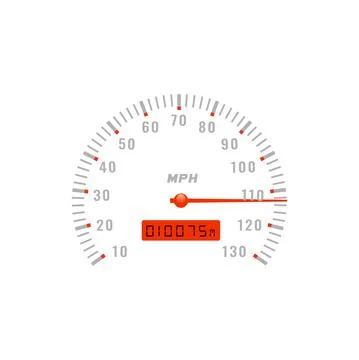 Speedometer gauge, car speed dashboard odometer Stock Illustration