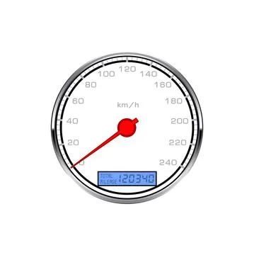Speedometer gauge, car speed scale dial odometer Illustrazione stock