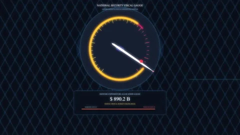 Speedometer, gauge, dashboard, HUD, dial, meter, technology, tech, ui, loop Stock Footage 346876003
