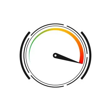 Speedometer gauge display indicating speed Stock Illustration