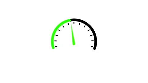 Speedometer gauge with green indicator on a animated white background measu.. Stock Footage 332060396