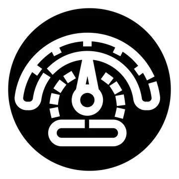 Speedometer gauge icon for fast performance measuring Stockillustratie