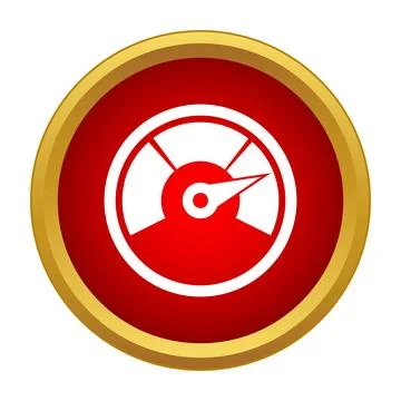 Speedometer gauge icon indicating fast speed performance Stock Illustration