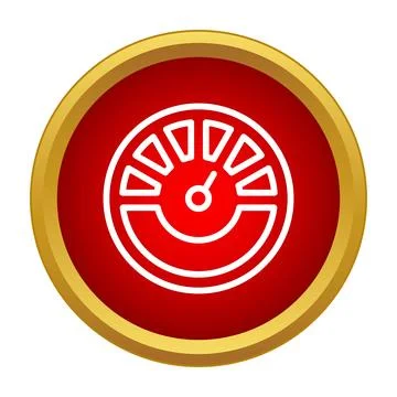 Speedometer gauge icon indicating fast progress and performance Stock Illustration