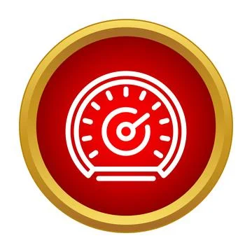 Speedometer gauge icon indicating fast performance Illustrazione stock
