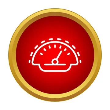 Speedometer gauge icon indicating fast speed or performance Illustrazione stock