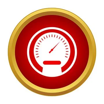 Speedometer gauge icon indicating high performance Illustrazione stock