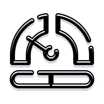 Speedometer gauge icon indicating performance and velocity Stock Illustration