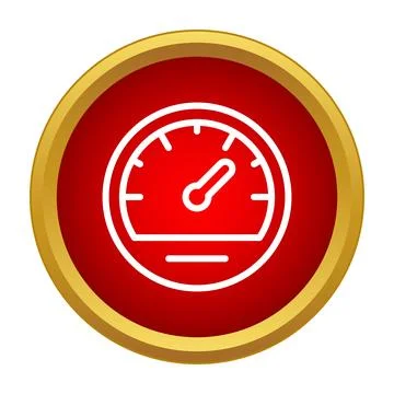 Speedometer gauge icon indicating performance and velocity Illustrazione stock