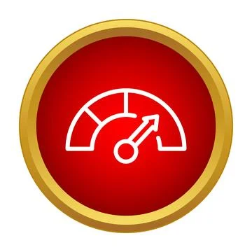 Speedometer gauge icon indicating performance or progress Stock Illustration
