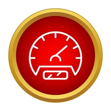 Speedometer gauge icon indicating velocity measurement Stock Illustration