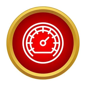 Speedometer gauge icon measuring car performance velocity Stock Illustration