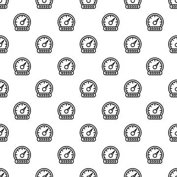Speedometer gauge icon measuring speed seamlessly repeating pattern Stock Illustration