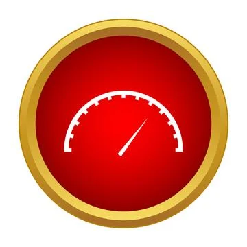 Speedometer gauge icon for performance measurement Illustrazione stock