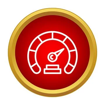Speedometer gauge icon for performance measurement Stock Illustration