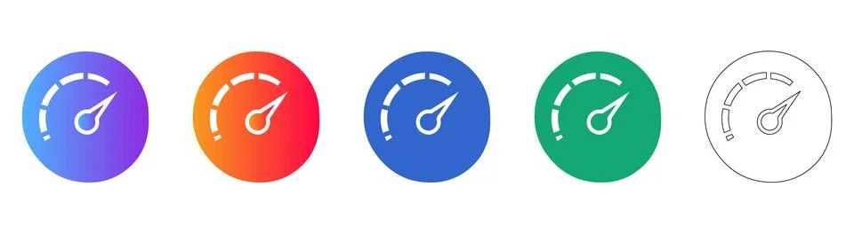 Speedometer Gauge Icon Set Stock Illustration