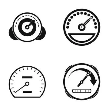 Speedometer gauge icons set vector illustration design Stock Illustration