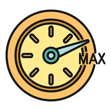 Speedometer gauge indicating maximum power and performance Иллюстрация