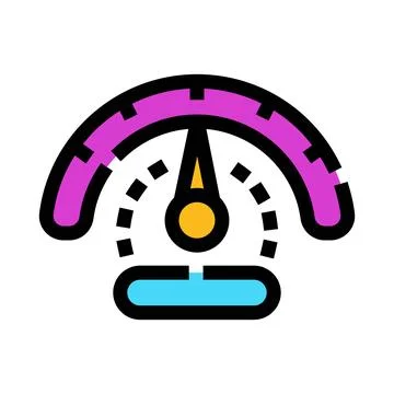 Speedometer gauge indicating performance measurement and progress 库存插图